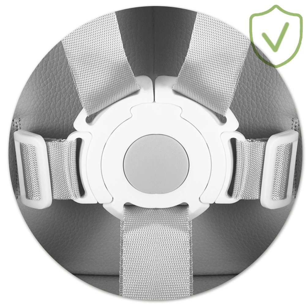Nukido Scaun de masa multifunctional 3in1 cu utilizare versatilamasuta reglabila si detasabilahusa impermeabilacenturi de siguranta si suport picioare Tilo Gri