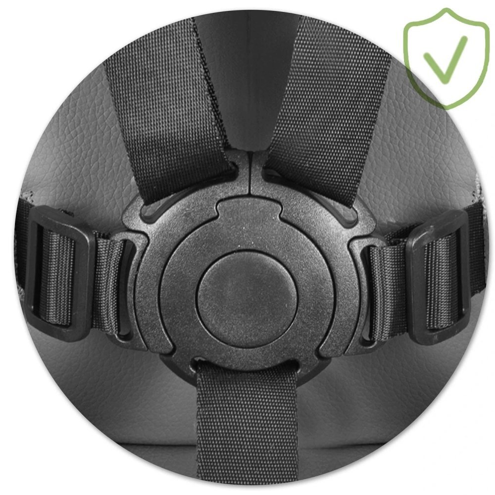 Nukido Scaun de masa multifunctional 3in1 cu utilizare versatilamasuta reglabila si detasabilahusa impermeabilacenturi de siguranta si suport picioare Tilo GriNegru