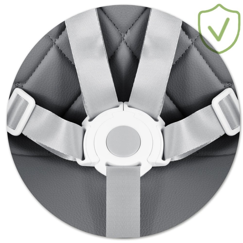 Nukido Scaun de masa multifunctional 3in1 pentru copii cu masuta reglabila si detasabilahusa din PU usor de curatatsuport picioaretransformabil in scaunel clasic Lilo Grey