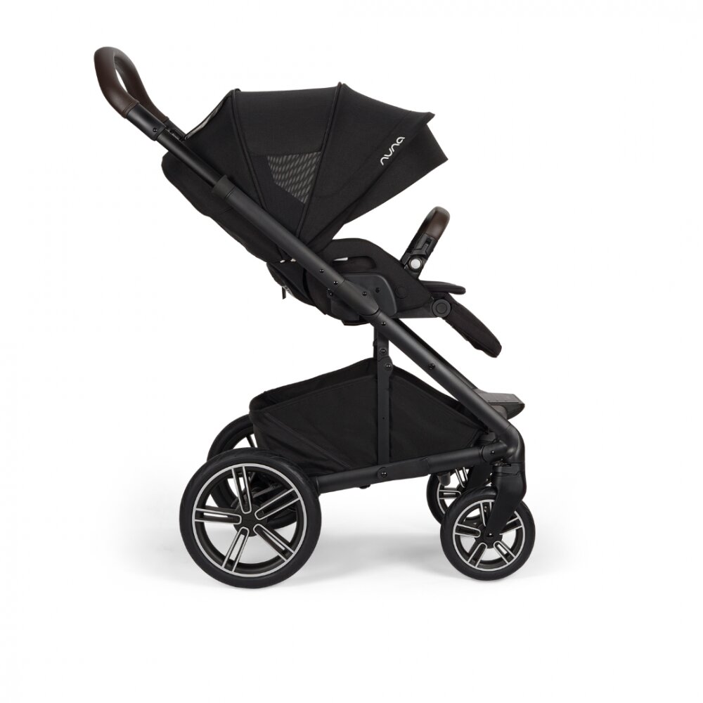 NUNA Carucior pentru copii Mixx Next Caviar cu suspensii suport reglabil pentru picioare sezut reversibil si accesorii incluse