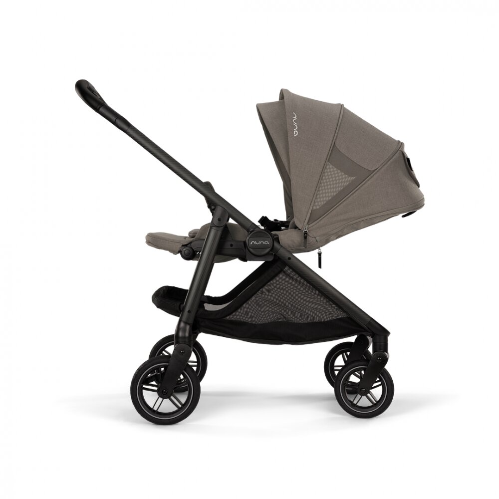 NUNA Carucior pentru copii SWIV Granite cu roti pivotante 360 spatar si maner parental reglabile bara detasabila husa de ploaie suport pentru pahar si geanta de transport