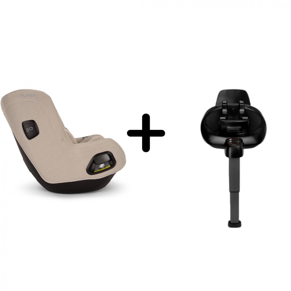 NUNA Set Scaun auto rotativ i-Size Todl next Biscotti 40-105 cm + Baza isofix Base next i-Size