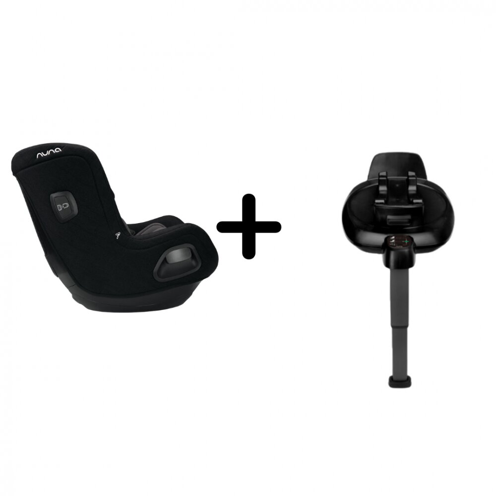 NUNA Set Scaun auto rotativ i-Size Todl next Caviar 40-105 cm + Baza isofix Base next i-Size