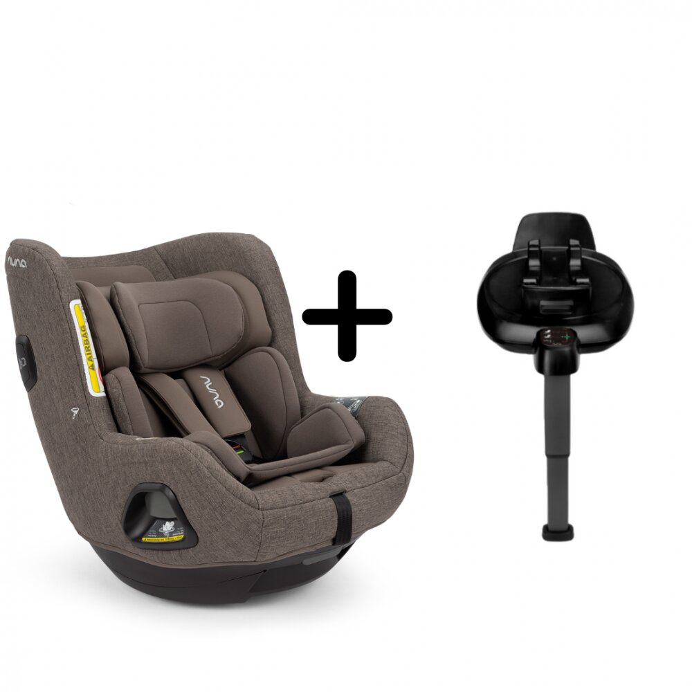 NUNA Set scaun auto rotativ i-Size TODL next Chestnut 40-105 cm + baza isofix BASE next i-Size