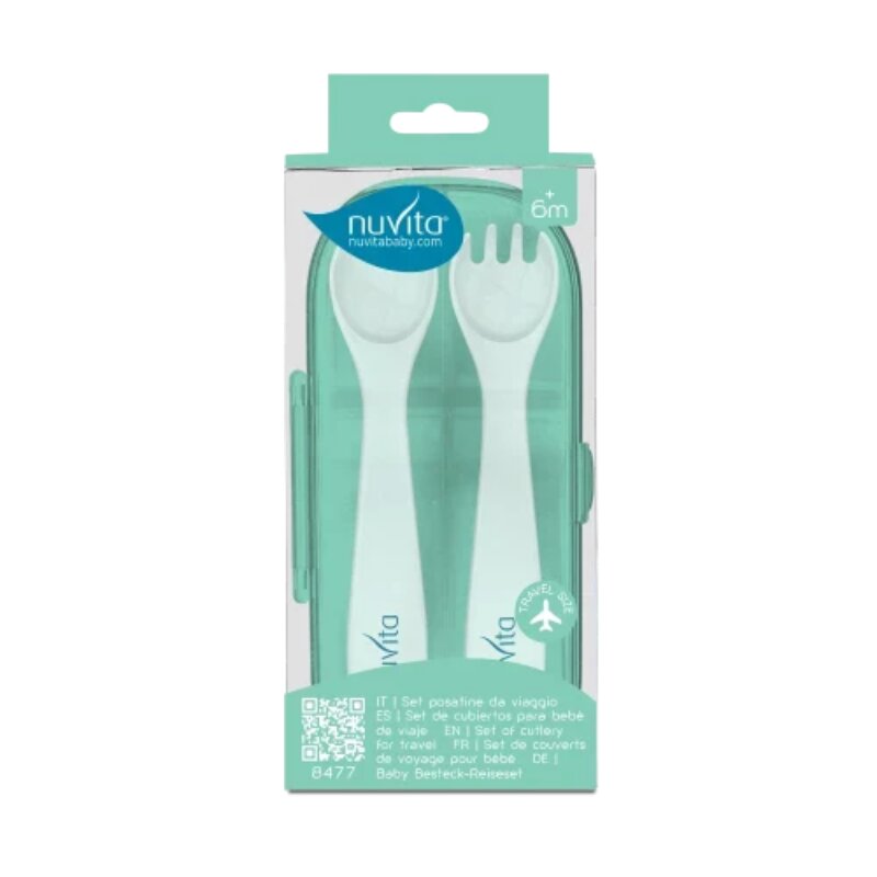 NUVITA Tacamuri de calatorie in cutie Easy Eating Cool Green