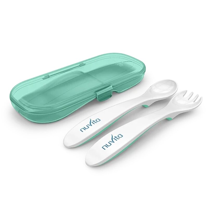 NUVITA Tacamuri de calatorie in cutie Easy Eating Cool Green