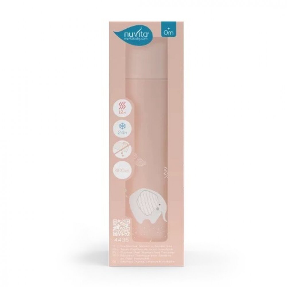 NUVITA Termos din otel inoxidabil English Rose cu 2 recipiente interne 400 ml