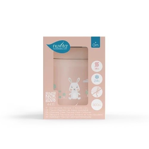 NUVITA Termos din otel inoxidabil English Rose pentru alimente lichide si solide 300 ml