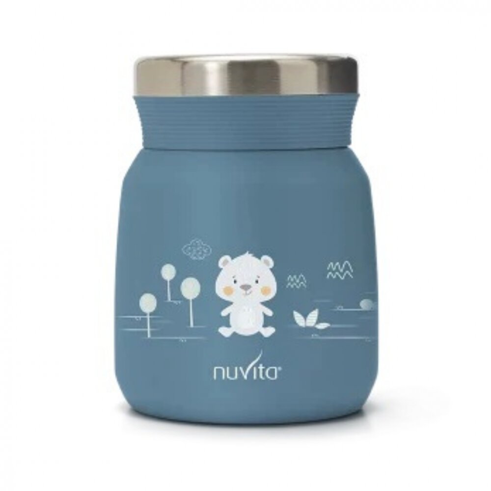 NUVITA Termos din otel inoxidabil Powder Blue pentru alimente lichide si solide 300 ml
