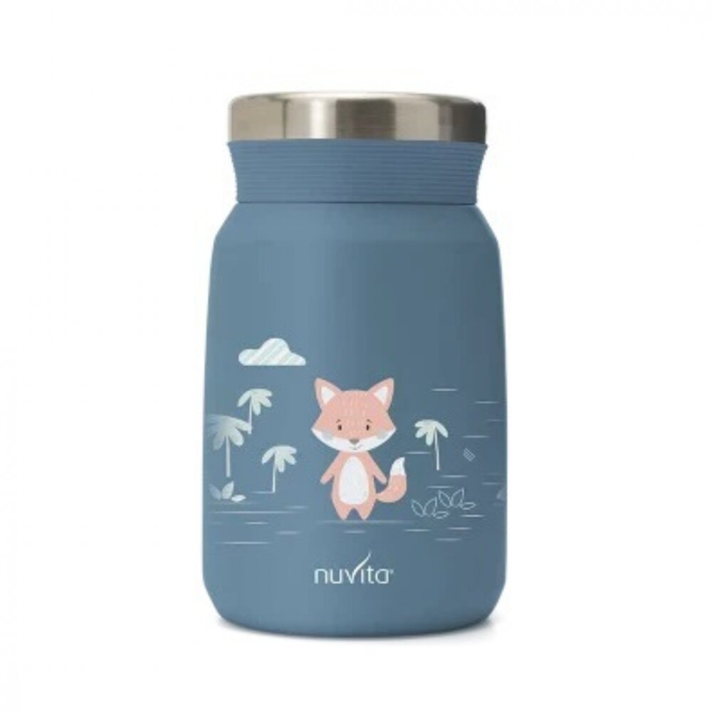 NUVITA Termos din otel inoxidabil Powder Blue pentru alimente lichide si solide 500 ml