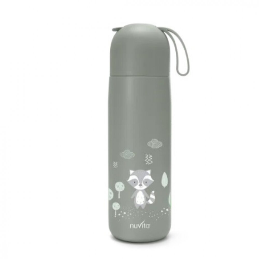 NUVITA Termos din otel inoxidabil Sage Green cu 2 recipiente interne 400 ml
