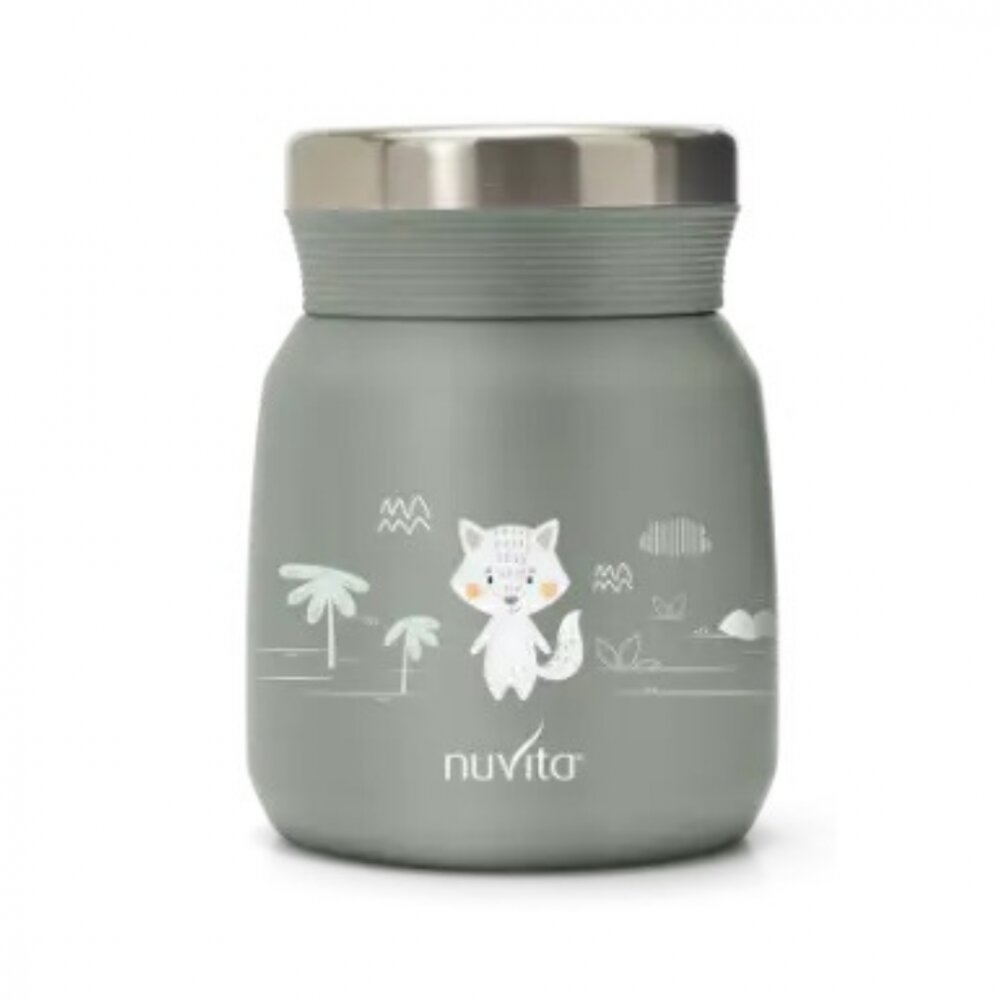 NUVITA Termos din otel inoxidabil Sage Green pentru alimente lichide si solide 300 ml