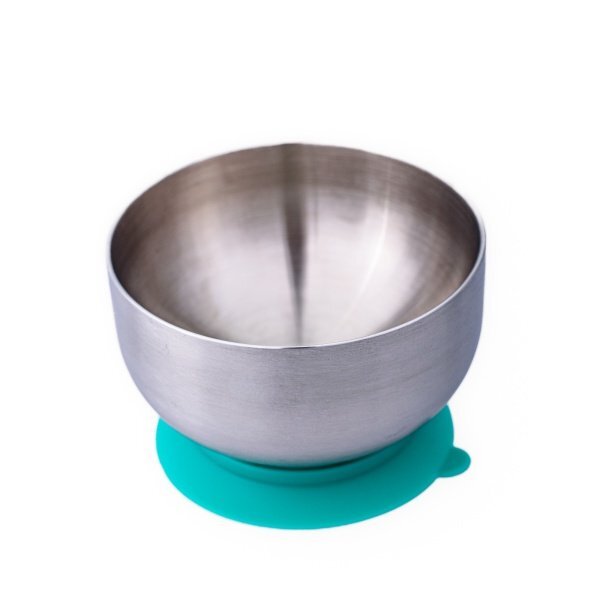 Oaki Castron din inox cu capac si ventuza Albastru
