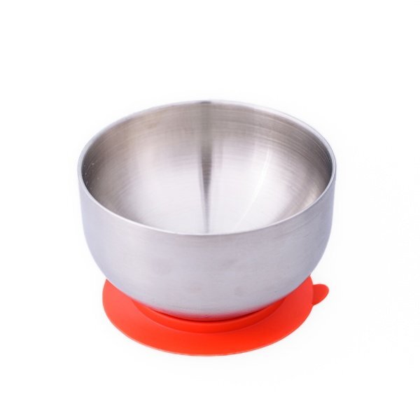Oaki Castron din inox cu capac si ventuza Rosu