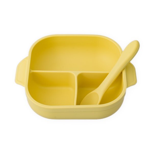 Oaki Set diversificare complet pentru copii din silicon Galben pal