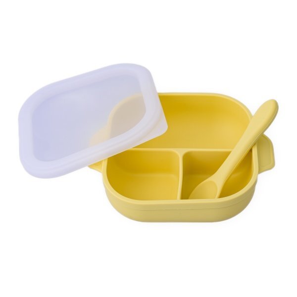 Oaki Set diversificare complet pentru copii din silicon Galben pal