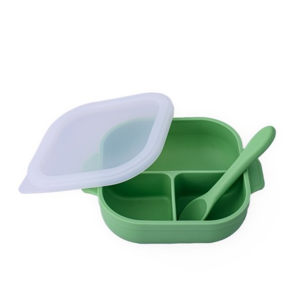 Oaki Set diversificare complet pentru copii din silicon Verde pal