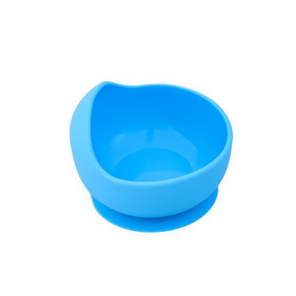 Oaki Set diversificare pentru copii castron cu ventuza si lingurita din silicon albastru