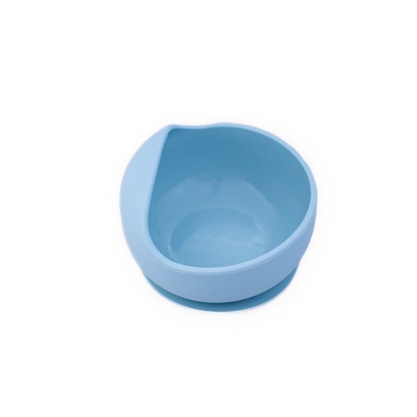 Oaki Set diversificare pentru copii castron cu ventuza si lingurita din silicon bleu