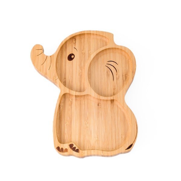 Oaki Set diversificare pentru copii Castron farfurie elefant din bambus cu lingurita cana cu pai si baveta Roz