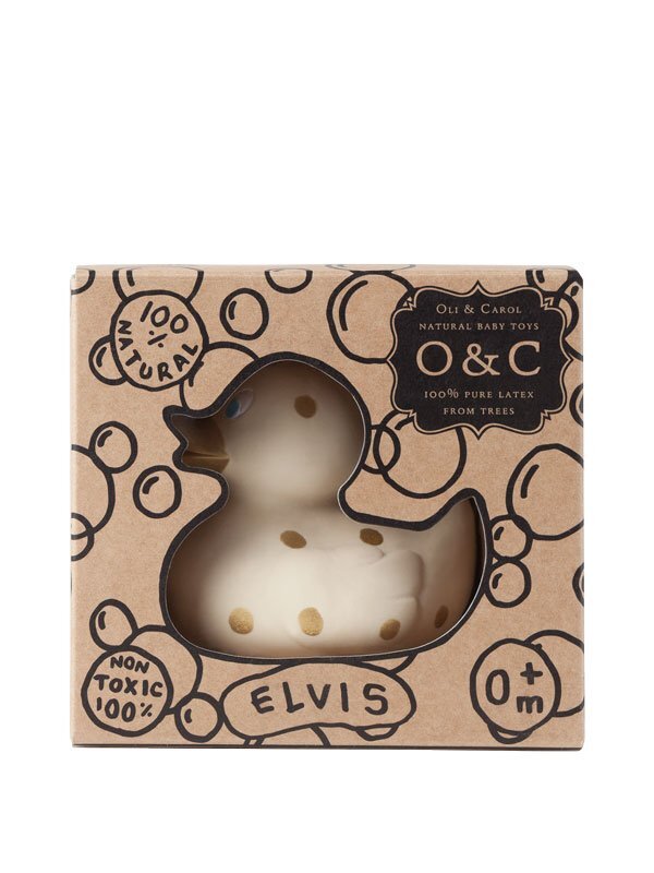 Oli&Carol Jucarie pentru baie Ratusca Elvis cu buline aurii