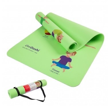 OmDashi Saltea yoga pentru copii 153x61x0.6cm TPE printata UV 9 posturi yoga eco-friendly non-toxic