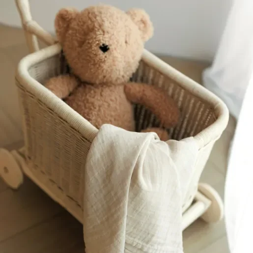 ONINO Muselina multifunctionala din bumbac organic 120x120 cm Hug.me Creamy vanilla