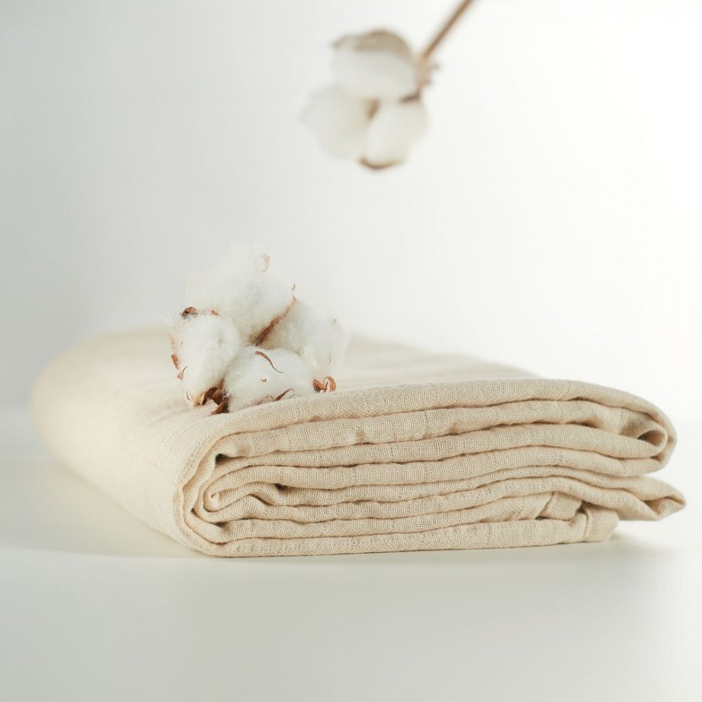 ONINO Muselina multifunctionala din bumbac organic 120x120 cm Hug.me Creamy vanilla