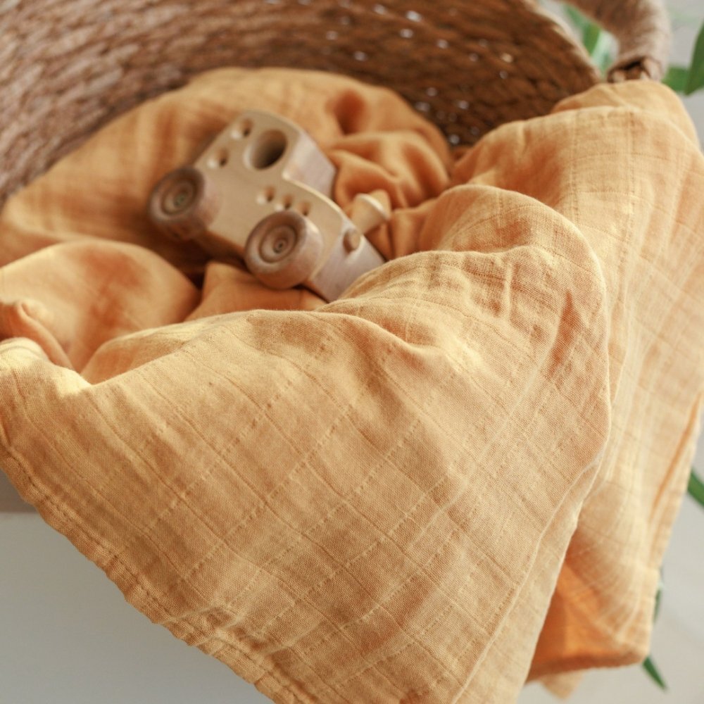 ONINO Muselina multifunctionala din bumbac organic 120x120 cm Hug.me Honey Gold