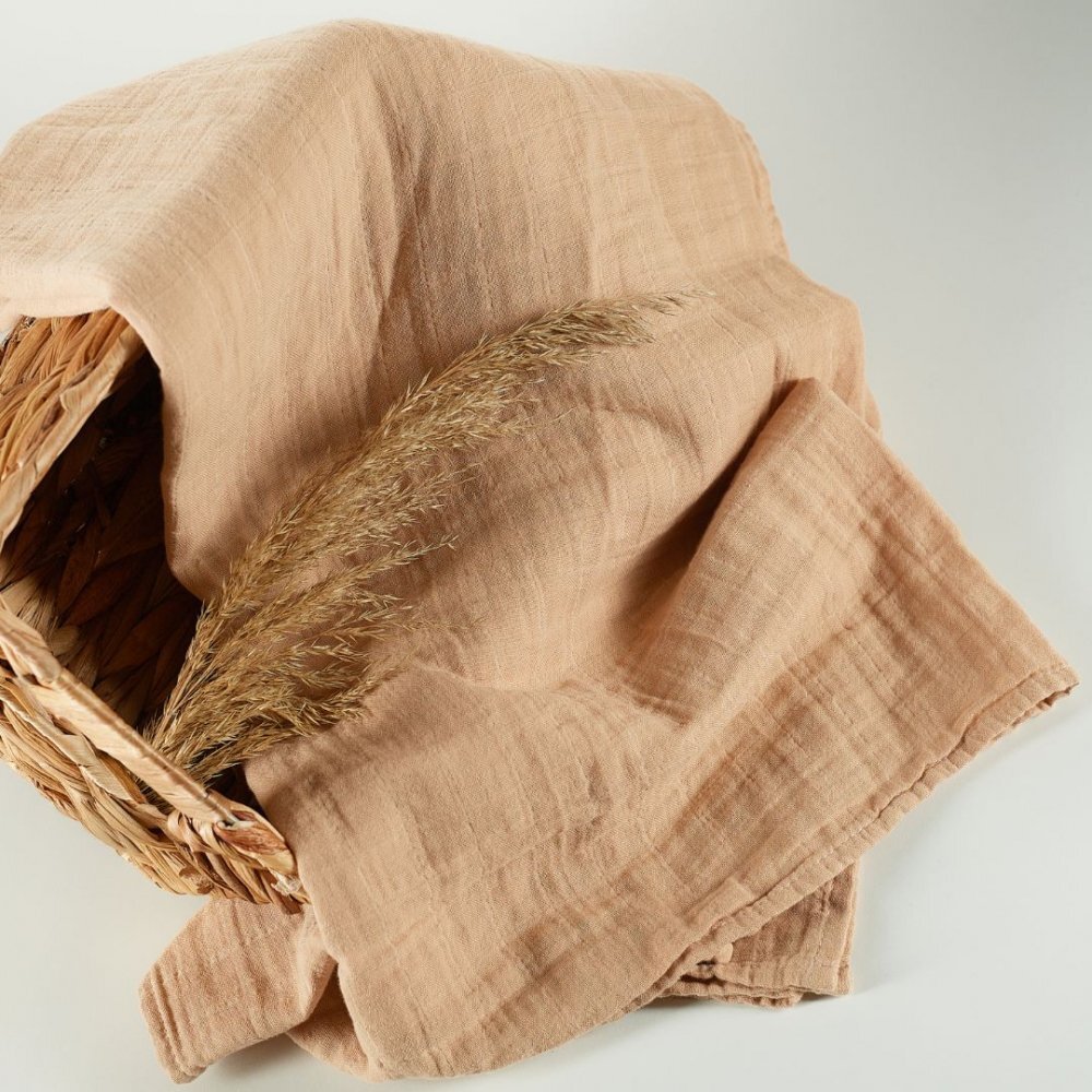 ONINO Muselina multifunctionala din bumbac organic 120x120 cm Hug.me Oatmeal beige