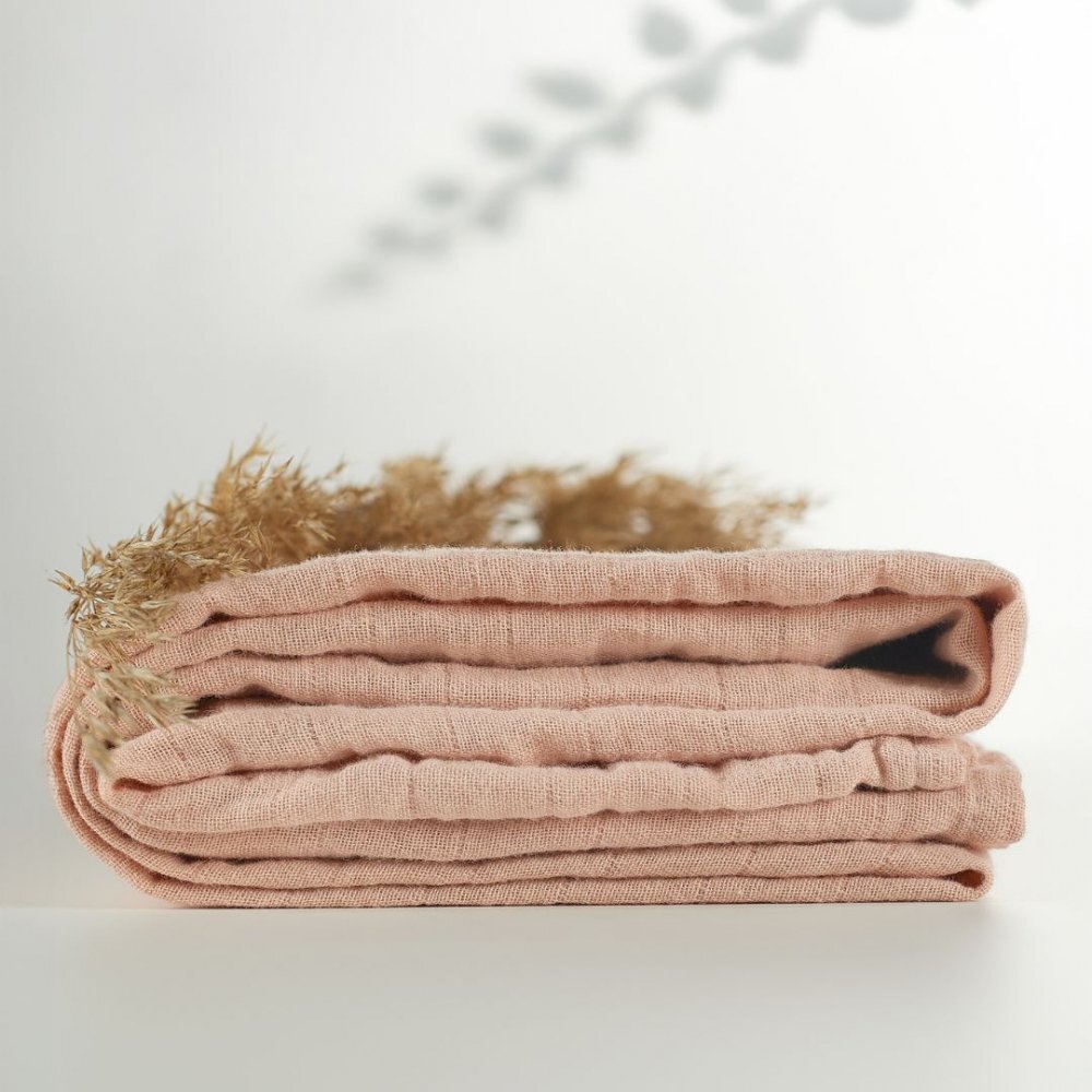 ONINO Muselina multifunctionala din bumbac organic 120x120 cm Hug.me Sandy rose