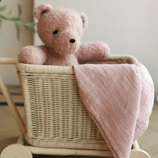 ONINO Muselina multifunctionala din bumbac organic 120x120 cm Hug.me Warm peach