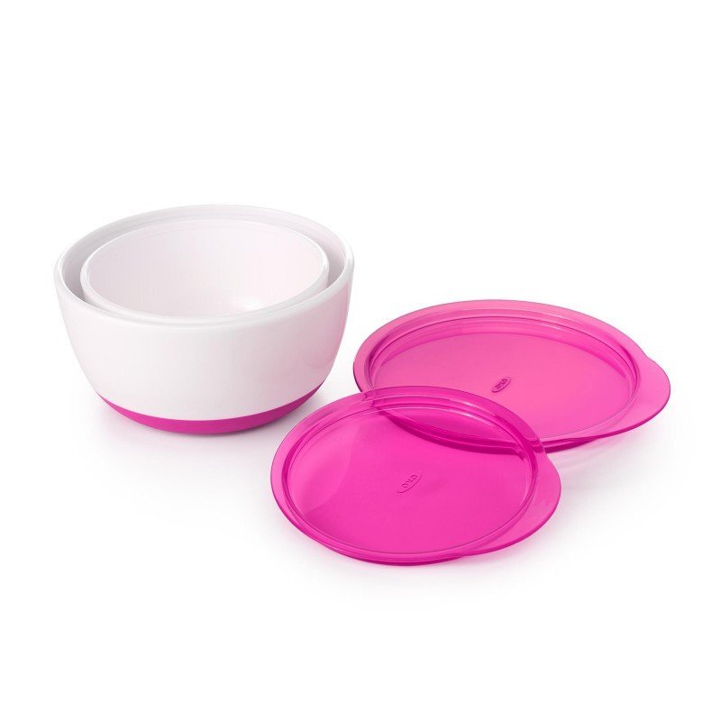 OXO tot Set 2 boluri alimentare cu capac roz 200360 ml