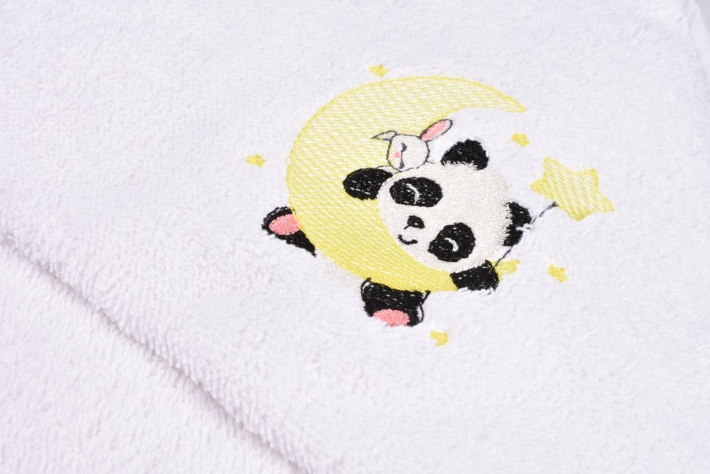 Paturica fermecata Prosop de baie cu gluga model panda 75x75 cm