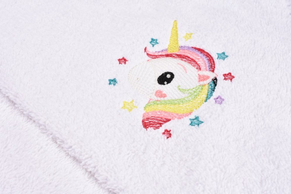 Paturica fermecata Prosop de baie cu gluga model Unicorn 75x75 cm
