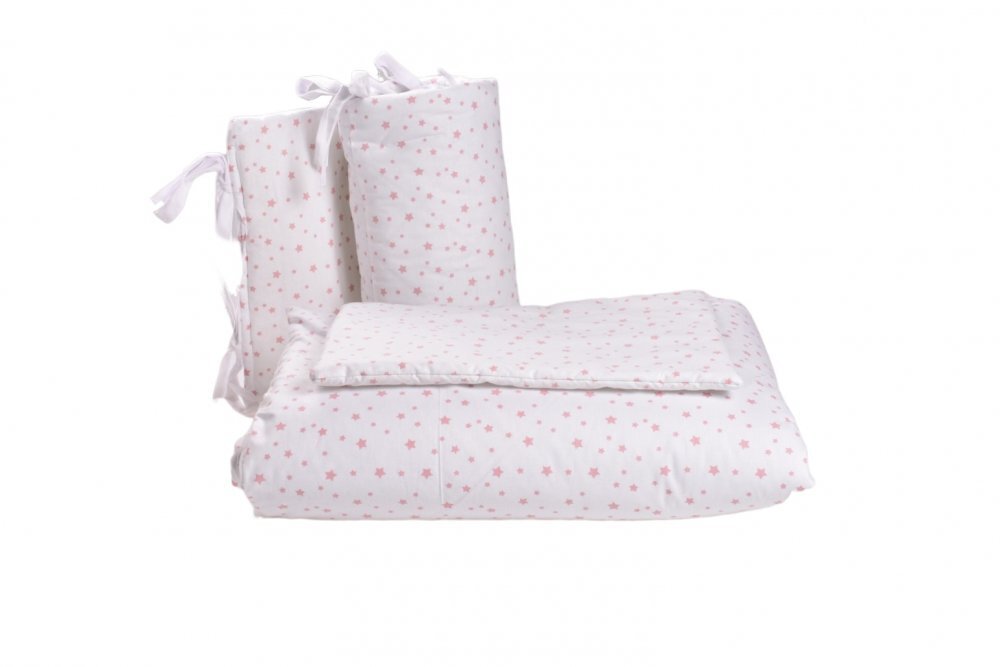 Paturica fermecata Set complet lenjerie si aparatoare patut 120x60 cm stelute