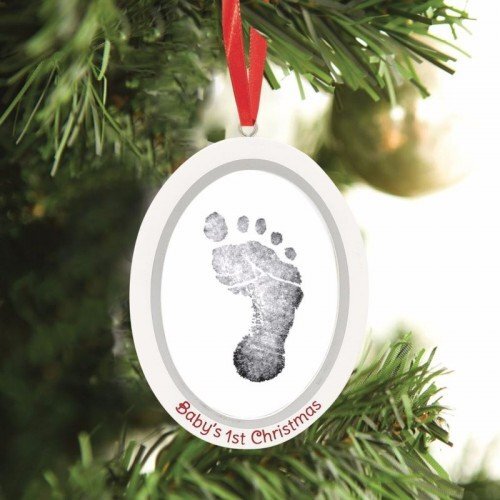 PEARHEAD Kit rama foto ovala cu amprenta din cerneala Babys First Christmas