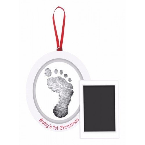 PEARHEAD Kit rama foto ovala cu amprenta din cerneala Babys First Christmas
