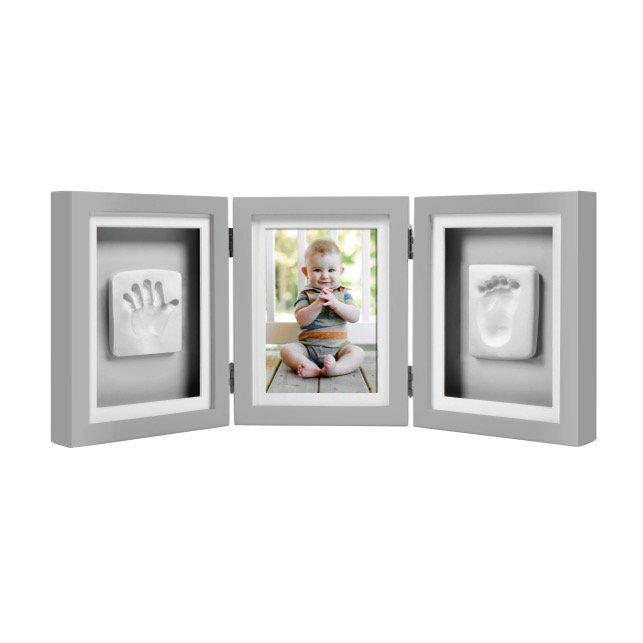 PEARHEAD Kit rama foto tripla gri cu amprente manuta si piciorus
