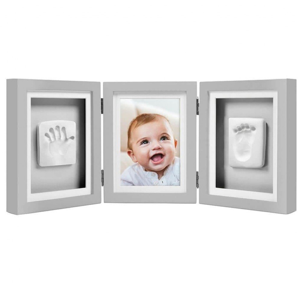 PEARHEAD Kit rama foto tripla gri cu amprente manuta si piciorus
