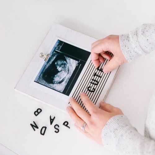 PEARHEAD Rama foto ecografie cu litere pentru personalizare