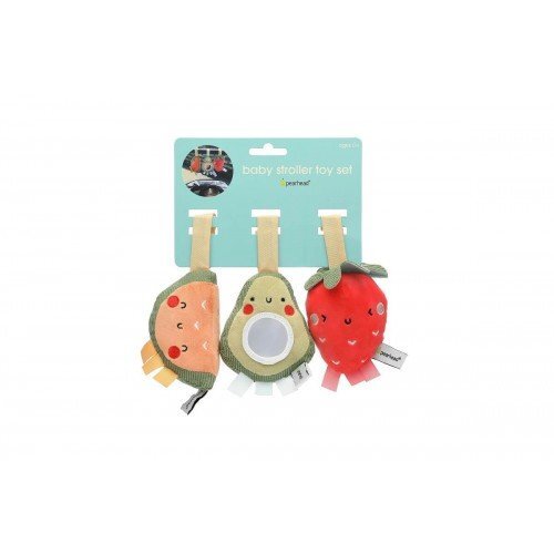 PEARHEAD Set 3 jucarii de plus pentru bebelusi model fructe