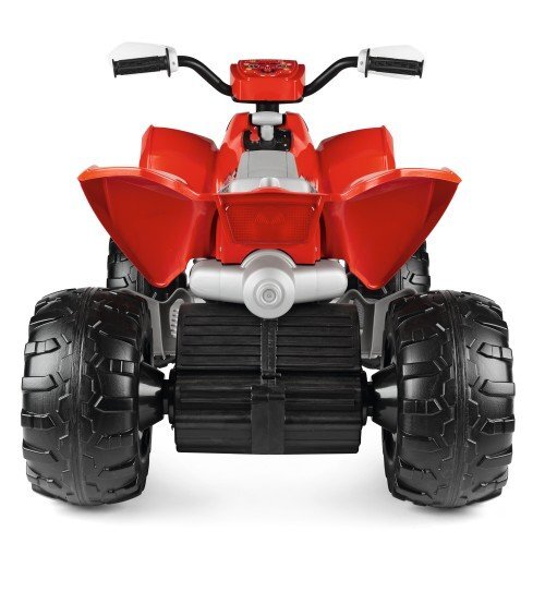 PEG-PEREGO ATV electric pentru copii Peg Perego Polaris Outlaw 330 W 12V Negru rosu tractiune pe doua roti schimbator de viteza lumini led suport pentru picioare sarcina maxima 40 kg