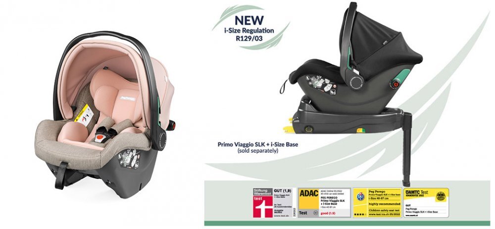 PEG-PEREGO Carucior 3 in 1 Peg Perego Veloce SLK 0 - 22 kg Mon Amour bej roz i-Size