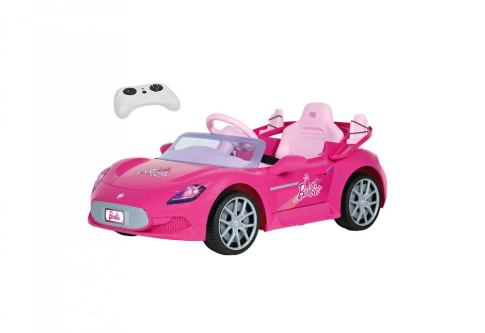 PEG-PEREGO Masinuta electrica pentru copii Peg Perego Barbie cu telecomanda lumini Led radio cu muzica viteza 3 kmh 2 motoare de 30W
