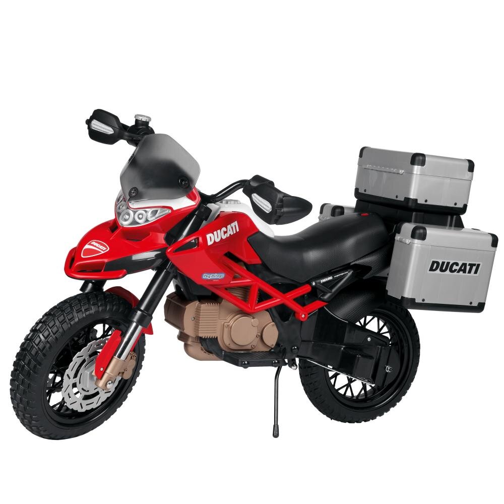 PEG-PEREGO Motocicleta electrica pentru copii Peg Perego Ducati Enduro cu roti din cauciuc scaun ergonomic lumini led si doua viteze 330W