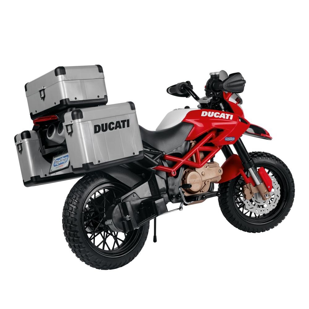 PEG-PEREGO Motocicleta electrica pentru copii Peg Perego Ducati Enduro cu roti din cauciuc scaun ergonomic lumini led si doua viteze 330W