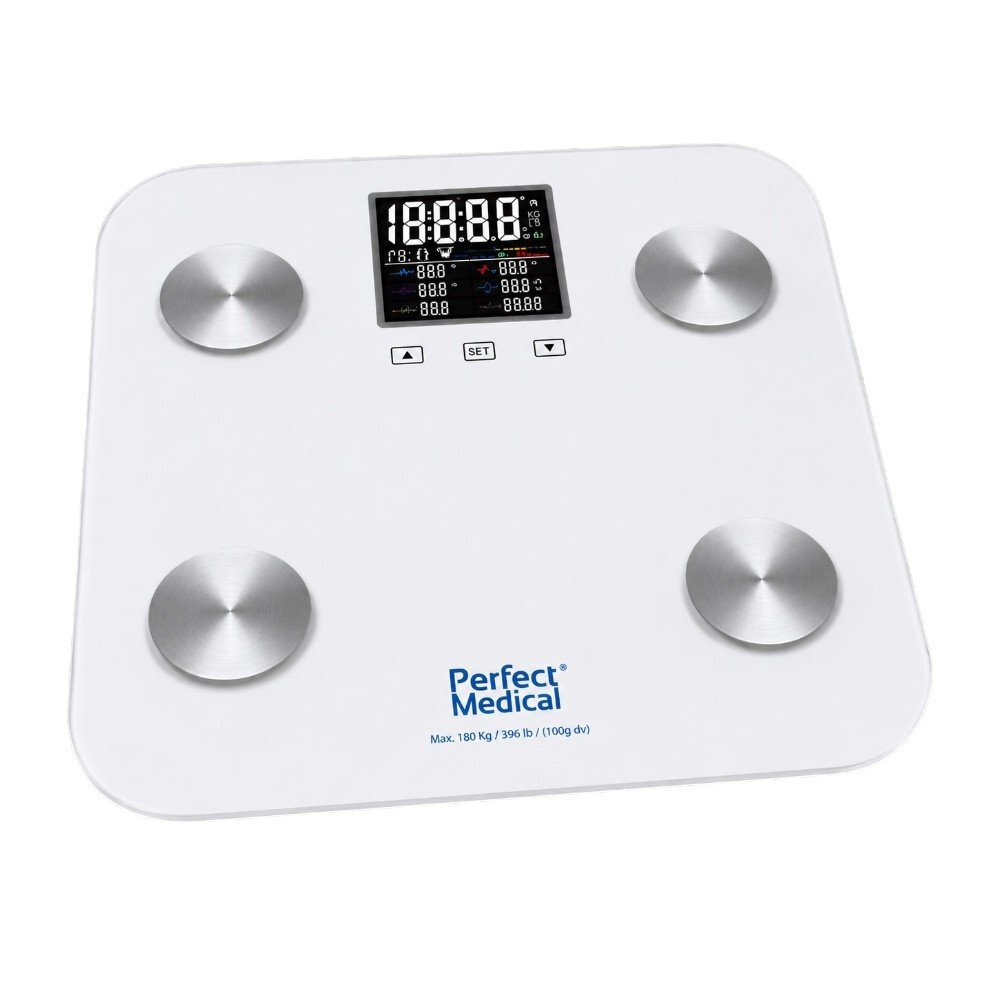 PERFECT MEDICAL Cantar digital inteligent Smart PM-48 cu bluetooth sticla securizata suprafata antiderapanta si 4 senzori de inalta precizie