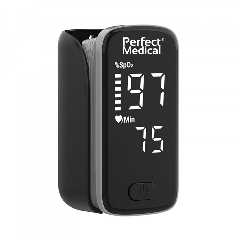 PERFECT MEDICAL Pulsoximetru de deget monitorizare Sp O2 si puls negru