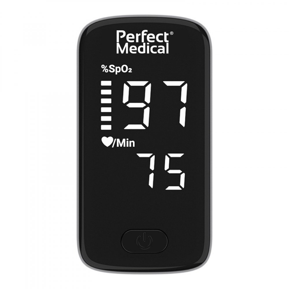 PERFECT MEDICAL Pulsoximetru de deget monitorizare Sp O2 si puls negru